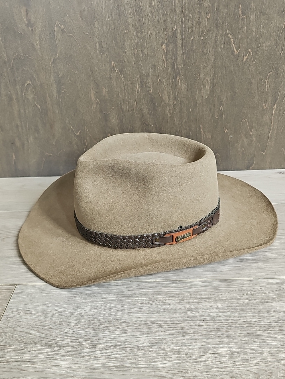Akubra Snowy River Fur Felt Hat Santone Fawn Australian, Size 57 / 7-1/8